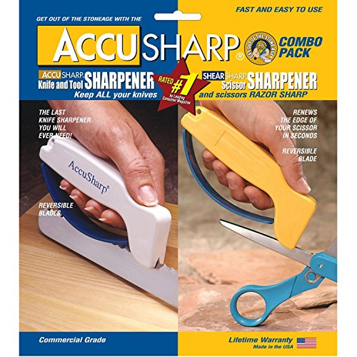 AccuSharp Knife & Scissor Sharpener Combo Pack DiamondHoned Tungsten Carbide RustFree