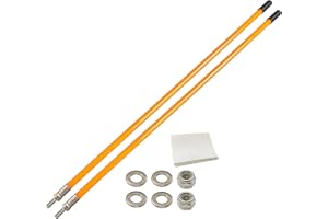 FUYEAR Snow Plow Blade Markers Guides Kit Orange 24''304 Stainless Steel Vertical Stud Mount Joint Never Break Never Rust High Visibility Fit for Boss Western plows and More (Orange)