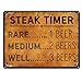 Steak Timer - Rare 1 Beer, Medium 2 beers, Well Done 3 Beers, 8.5 x 11.5 Inch Aluminum Sign, Funny Beer Signs, Man Cave, Brewery, Bar, Decor & Gifts for Beer Lovers & People who BBQ AL-0912-RK3018