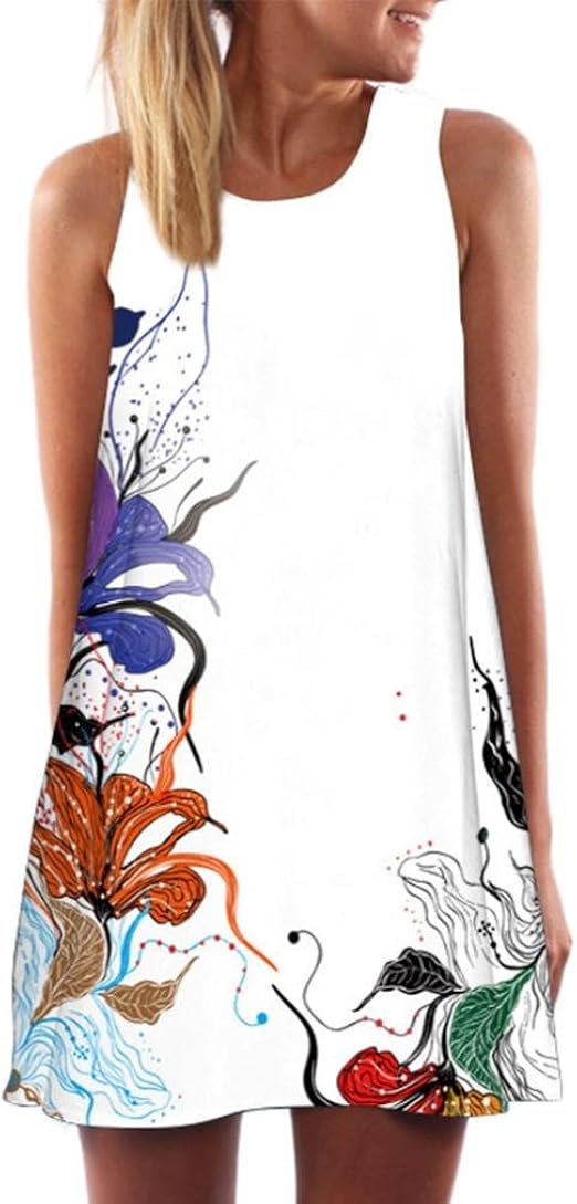 Clearance Summer Womens Mini Dresses Plus Size Cuekondy Casual Boho