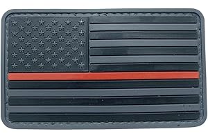 5ive Star Gear US Flag Morale Patch with Red Stripe, Black/Red, One Size