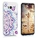 YOKIRIN Galaxy S8 Case, [3 Pcs] Shock-Absorbing Colorful 3D Totem Flower Crystal Clear Shell Super Slim Case Translucent Flexible Hard PC Defensive Protective Cover for Samsung Galaxy S8