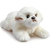 HollyHOME Maltese Stuffed Animal Realistic Maltese Dog Plush Toy Pet Fluffy Little Stuffed Puppy Dog Toys Gift for Kids 15 inches White