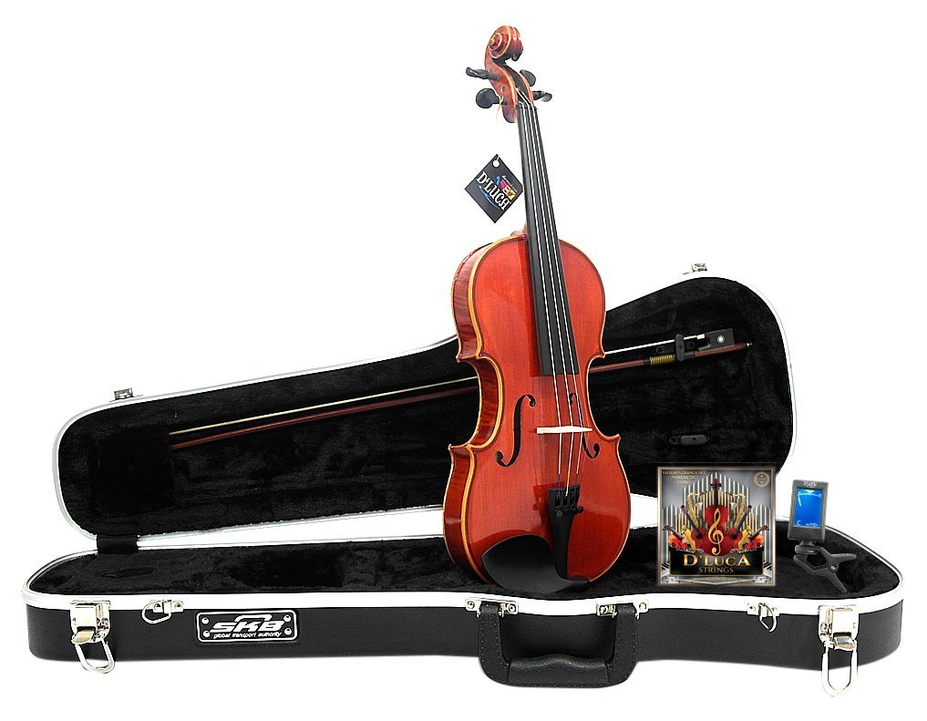 D'Luca PROV-CA400-12 Strauss 400 Concerto Violin 1/2 with SKB Molded Case, Strings and Tuner