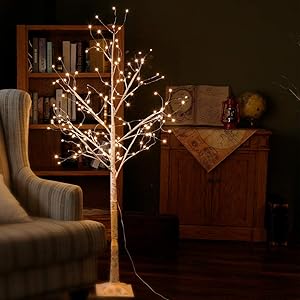 EAMBRITE 5FT 168LT LED Starlit Birch Tree with Fairy Light Decor Home Holiday Wedding Party
