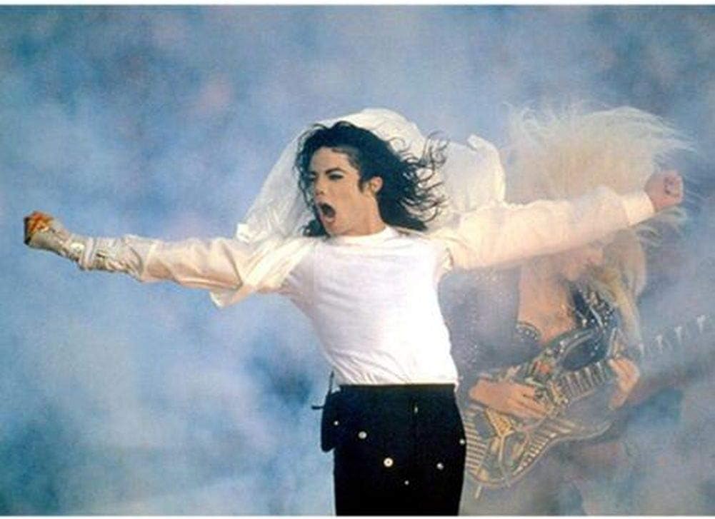 5D DIY Diamond Painting Full Round Drill Cross Stitch Kit Diamond Painting Number Kits Embroidery Art for Adults Michael Jackson 15.7x11.8in 1 Pack by May Bob