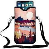 FREZORA Cell Phone Sleeves Bag Case Crossbody Neoprene Holder Lanyard Phone Pouch for Women Men 7.5 X 4.5 Inches - Lake Moon