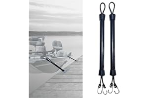 CSUPPCREA Dock Rods for Boat Mooring/Docking, 16' Dock Poles Bungee Cords with Hooks 2-Piece Set, Boat Owner Cool Accessories Gift Ideas for Men
