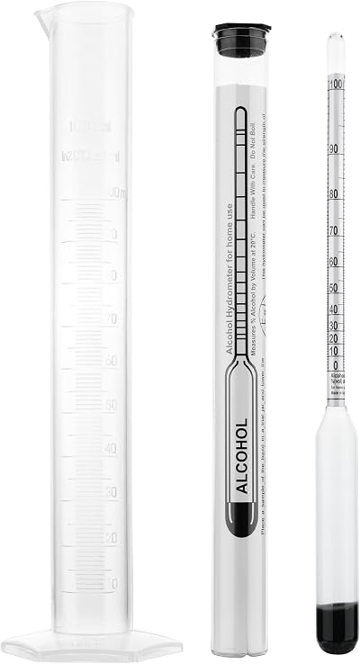 Thermometer World Alcohol Spirit Meter 0-100% with 100ml Jar