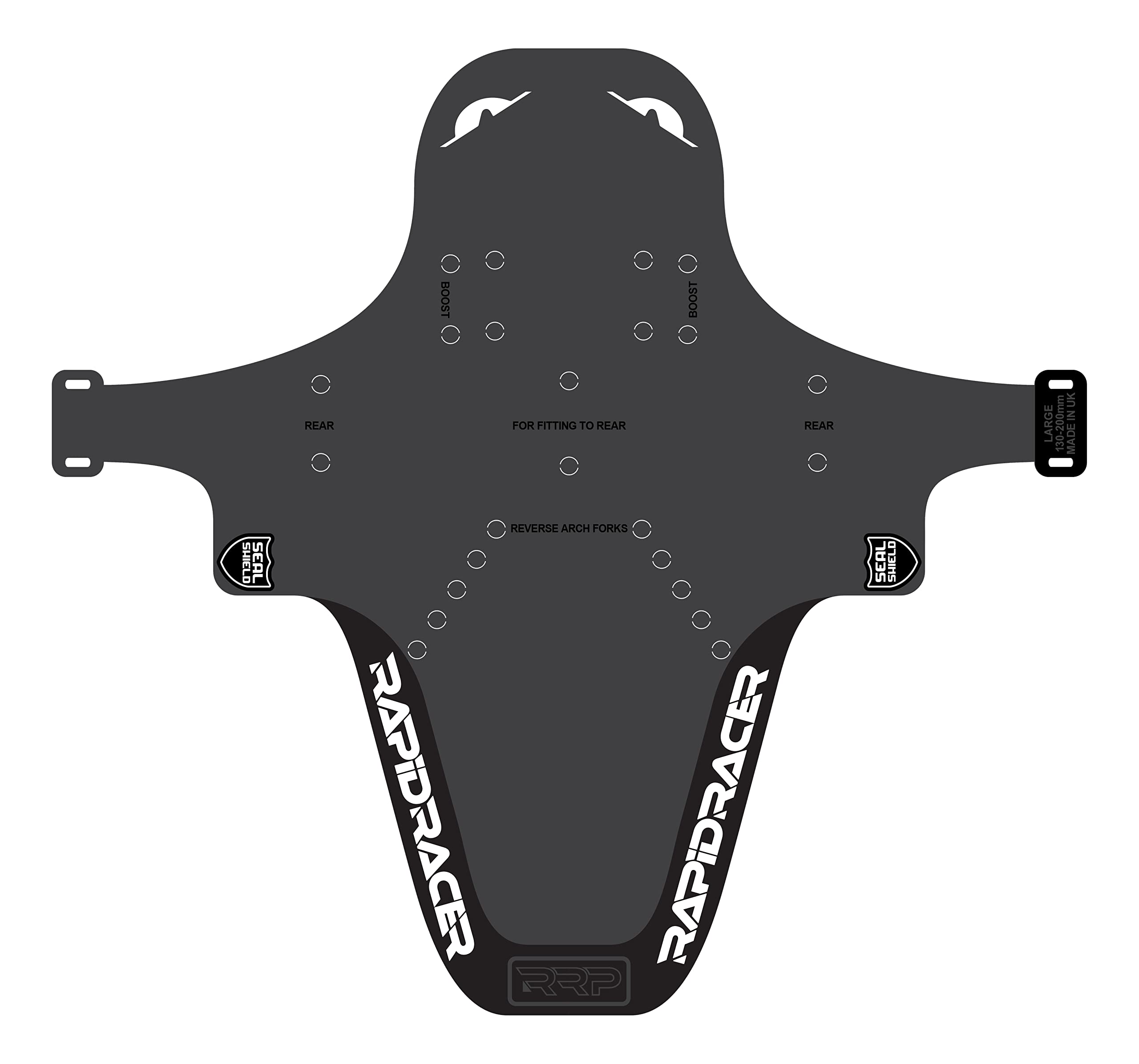 RRP Rapid Racer Products Unisex's Enduro Mudguard, White, Large