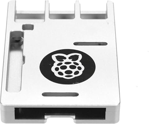 TEVISE Caja de la Cubierta del Metal de Aluminio del Caso Frambuesa Pi 4 Modelo Frambuesa Pi CNC Plata/Negro disipación de Calor Ultra-Delgada Caja for PI4 Negro DIY Módulo (Color : Silver)