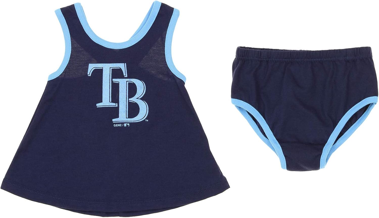 Outerstuff MLB Tampa Bay Rays Newborn Swing Away Cross Tank & Bottoms Set: Clothing