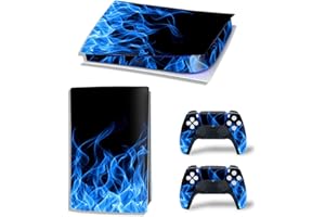 DOMILINA Full Body Vinyl Decal Cover for PS5 Digital Edition Console & Controllers - Freezing Fire
