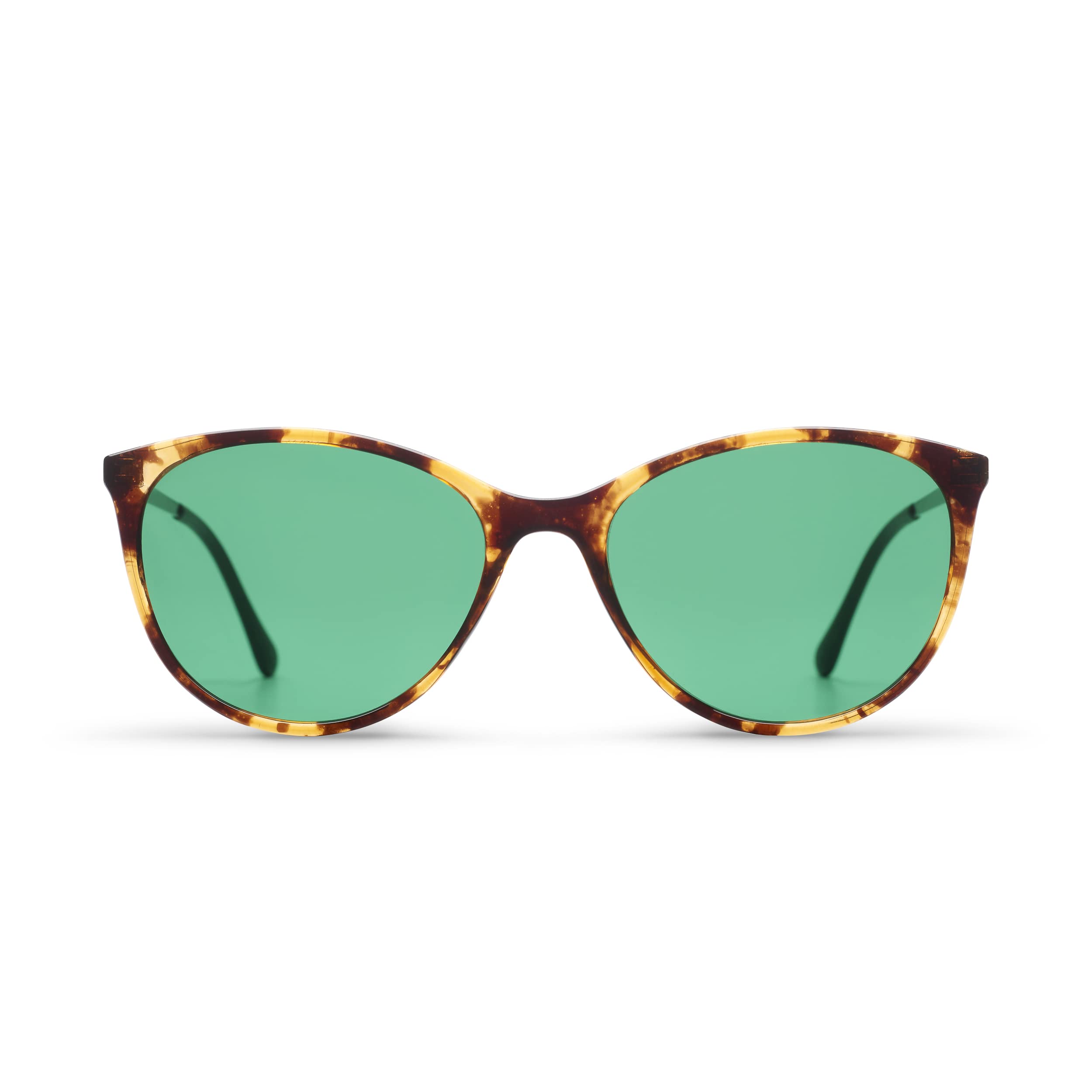 Migraine Relief Glasses by MigraLens | For Chronic Light Sensitivity | Liberty Women's Style, Tortoiseshell Frame, Green Lenses
