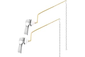 Hibbent 2 Pack Universal Side Mount Toilet Handle Angle-Mount Adjustable Trip Lever Tank Flush Lever Replacement Handle with 