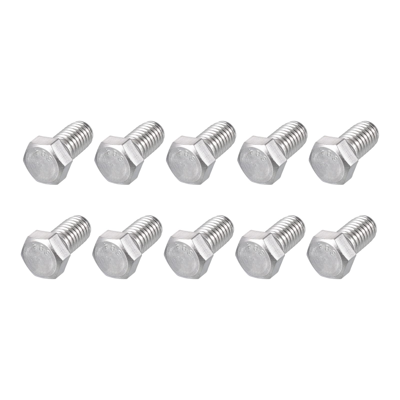 METALLIXITY Hex Head Bolts (7/16-14 x 3/4") 10Pcs, 304 Stainless Steel 18-8, Fully Threaded, External Hex Drive, Plain Finish, Hex Head Screw Bolt, Silver โ image 1