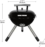 George Foreman Portable Charcoal BBQ 34cm Chrome Grill Adjustable Vent view 2