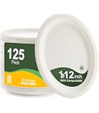 12 Inch Eco Friendly Round Shape Disposable Sugarcane Bagasse Plates - White, 10% Biodegradable - View #4