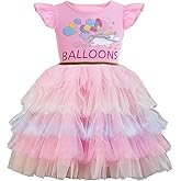 Danvren Princess Dress for Toddler Girls Sleeveless Ruffle Sleeve Tulle Dresses Casual Summer Outfit for Girl 3-6 Years