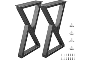 Rioychan 22 Inch Metal Coffee Table Legs,Heavy Duty Desk Legs, Black Metal End Table Legs, DIY Project for Furniture, Bench Legs (H22” x W13”, Set of 2)