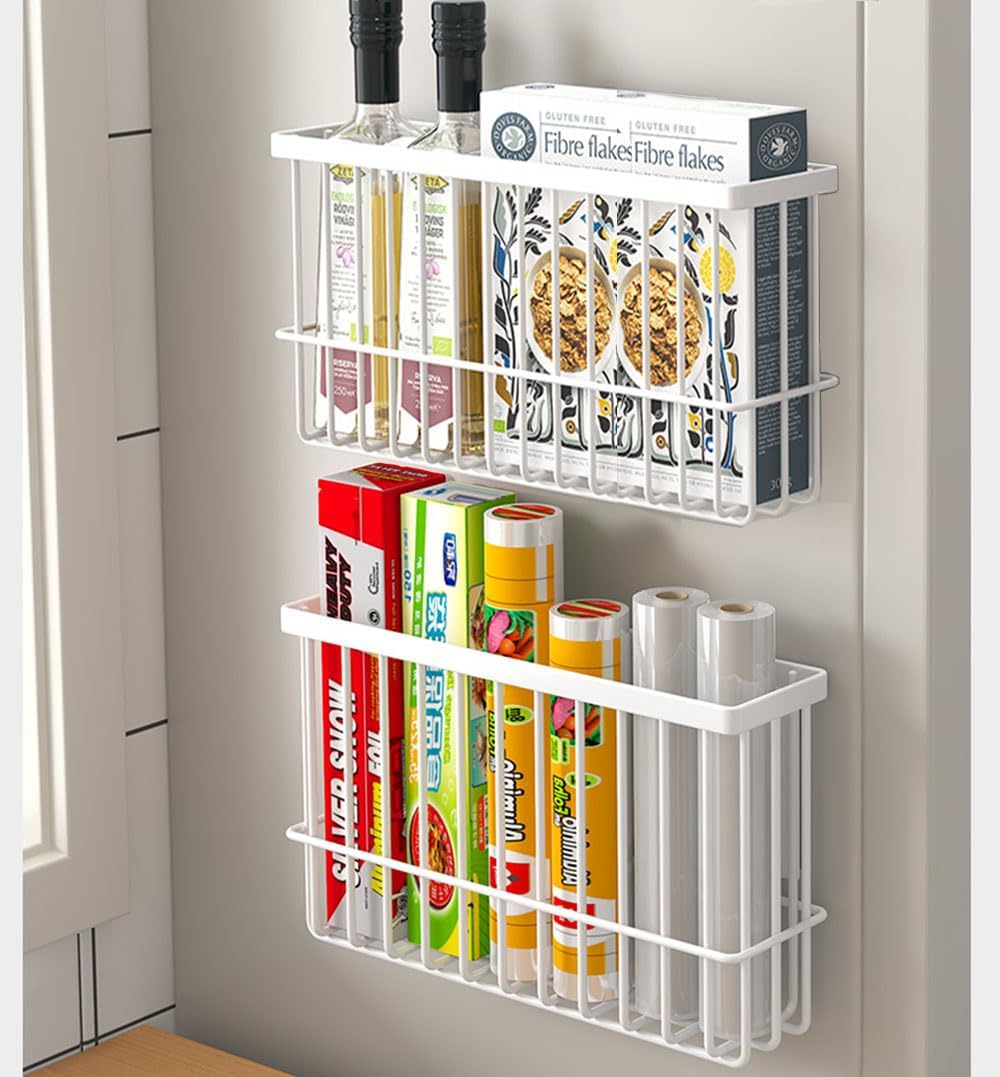 EigPluy 2 Pieces Kitchen Cabinet Door Storage Box White Self-Adhesive