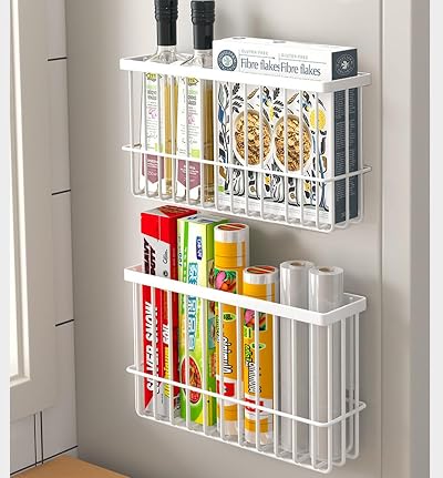 EigPluy 2 Pieces Kitchen Cabinet Door Storage Box White Self-Adhesive