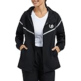 NINGMI Women's Raincoats Rain Jacket Waterproof Raincoat with Hood Lightweight Windbreaker Zipper for Hiking Outdoor Travel