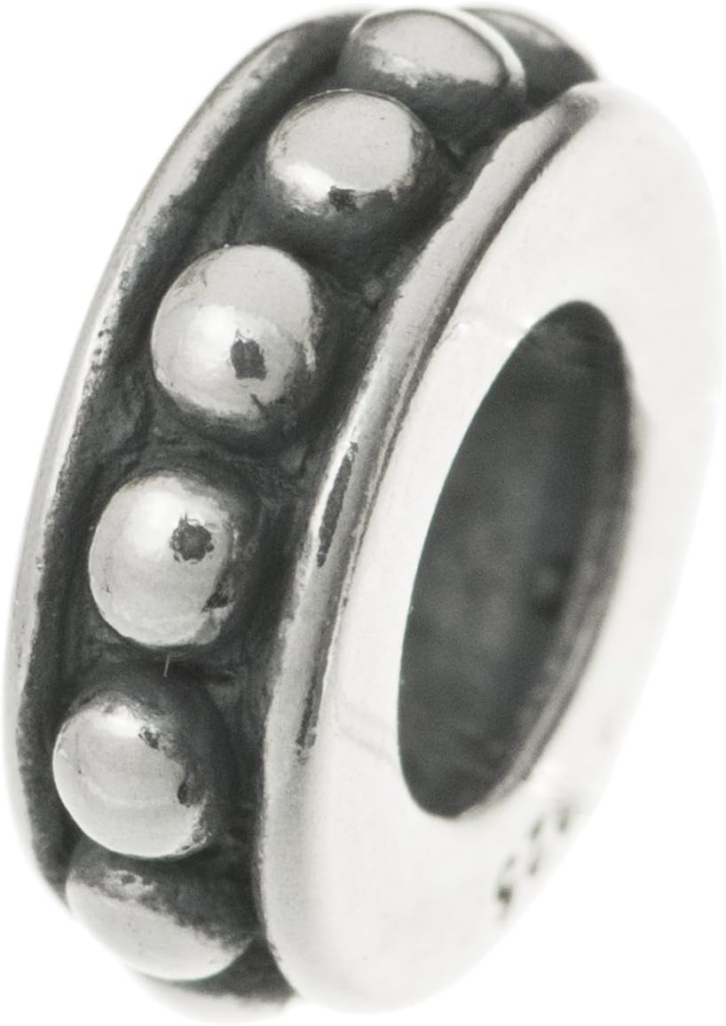 Dreambell .925 Sterling Silver Round Dots Ring Bead Spacer for European Charm Bracelets