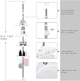 SONGMICS Adjustable Bathroom Corner Shelf 95-300 cm Telescopic Shower Caddy view 8