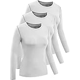 CADMUS 1 or 3 Pack Workout Long Sleeve Shirts for Women Dry Fit Compression Running Top