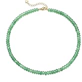 chorfla Beaded Gemstone Necklaces for Women, Bohemian Colored Choker Natural Stone Bead Decoration Summer Beach Handmade Jewelry Necklace