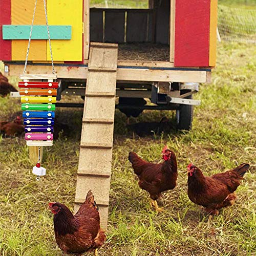 ASOCEA Kip hout xylofoon speelgoed kip hangend interactief muziekspeelgoed spelen stal picken speelgoed kooi accessoires… - Afbeelding 7