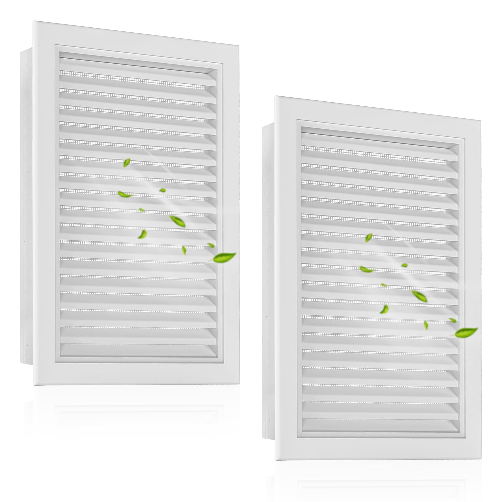 Photo 1 of Zepoty 2-Pack Paintable Gable Vents - 12" x 18" Aluminum with Screen, Maximize Ventilation in Attics and Sheds, Vent Opening: 10" x 16"