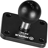 FANAUE Aluminum1'' Ball Mount Base with 4-Hole AMPS Square Plate & 1" Ball Adapter Compatible RAM Mount B Size Double Socket 