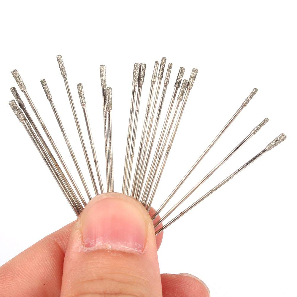 20PCS Lapidary Drill Bits Diamond Drill Bits Coated Lapidary Solid Bits for Jewelry Necklaces Earrings Pendants Bracelets Agate