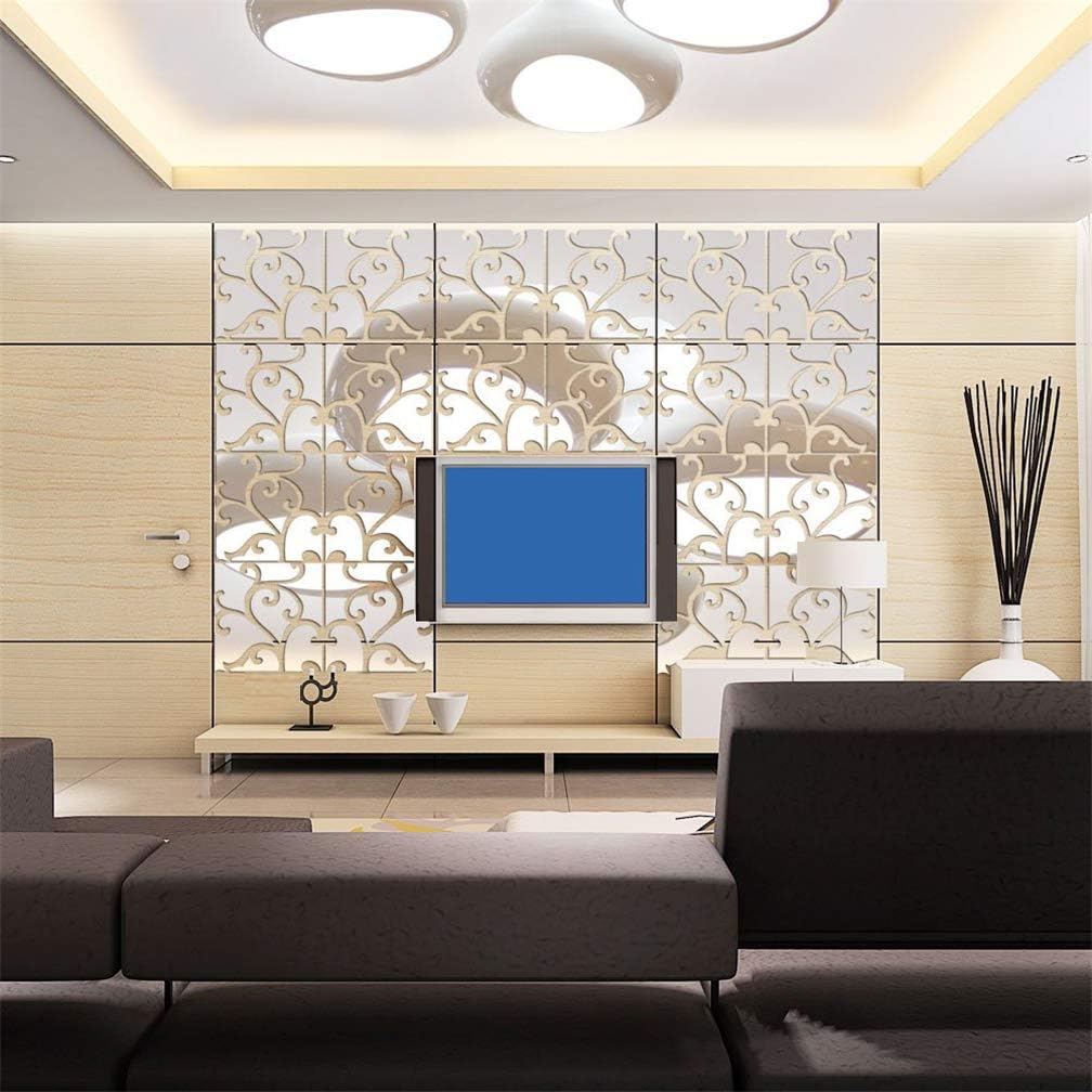 3D Mirror Wall Stickers, Acrylic Square Geometric Pattern DIY Art Decals - Image 4