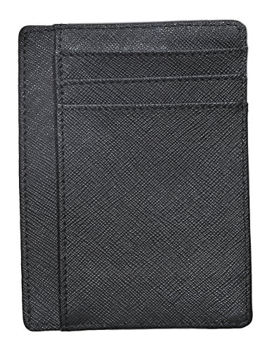 image for Woogwin Slim Front Pocket Wallet RFID Leather Credit Card Holder Card 