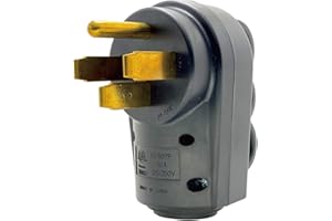 Sintron NEMA 14-50P Straight Blade Plug, Ergonomic Handle, DIY Rewirable, for RV Camper Travel Trailer, 125/250 Volt 50 Amp 3 Pole 4 Wire, ETL Listed, Heavy Duty Spec Industrial Grade.