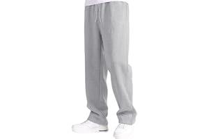 Teen Boys Baggy Sweatpants Drawstring Elastic Waist Loose Wide Leg Open Bottom Sweat Pants Athletic Joggers Pants Pockets