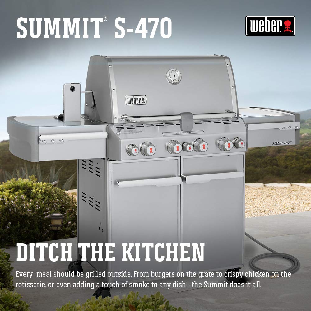Amazon.com: Weber Summit 7270001 S-470 Stainless-Steel 580-Square-Inch  48,800-BTU Natural-Gas Grill: Garden & Outdoor