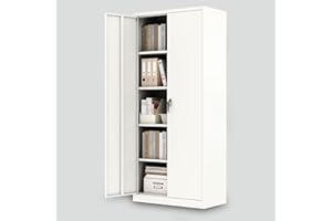 IDEALHOUSE 71-Inch Tall Metal Storage Cabinet with Lockable Doors, Adjustable Shelves & Feet – Versatile Pantry, Garage, Craf