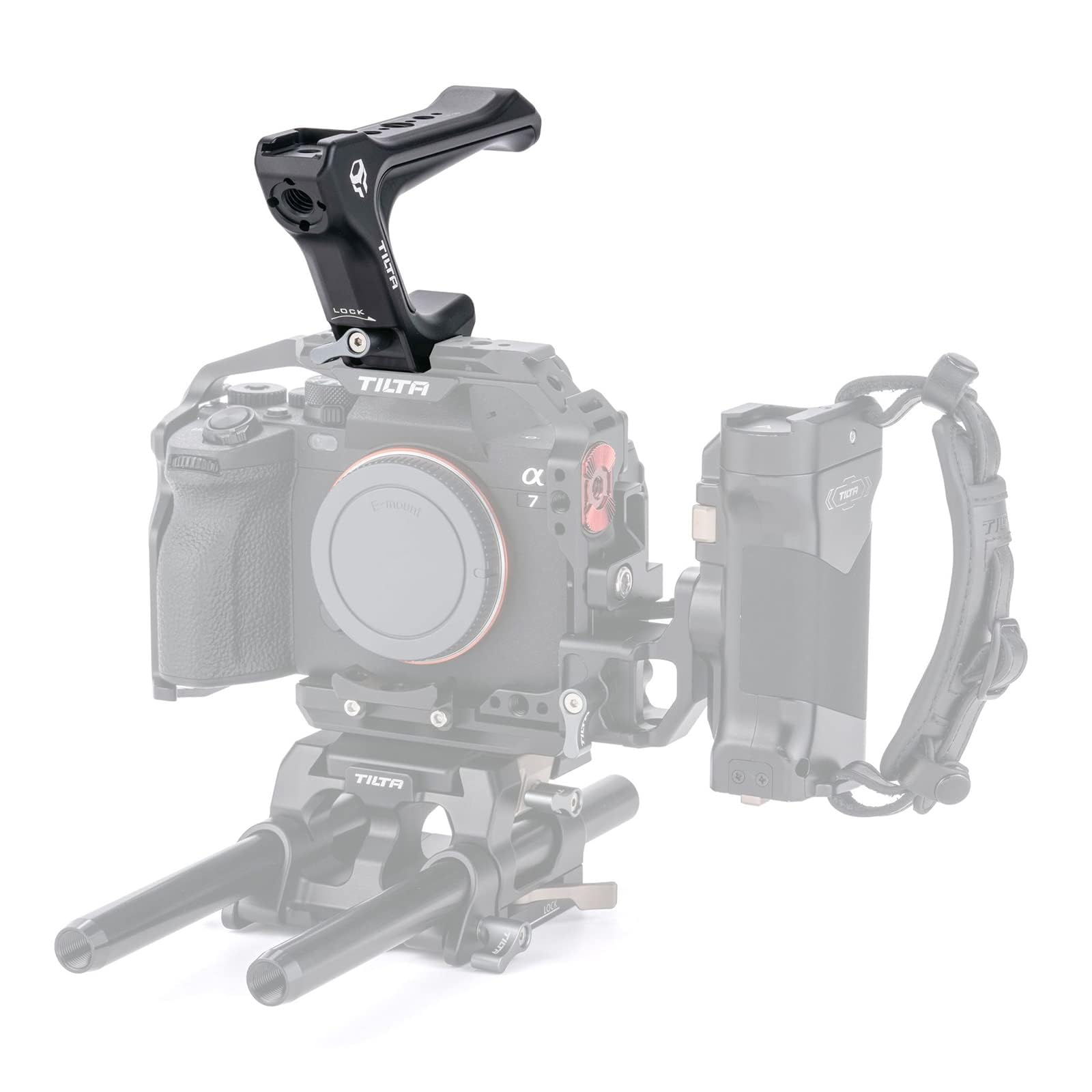 Tilta Compact NATO Top Handle for Camera Cage Compatible with Sony A7 IV,Panasonic GH6 – Black TA-QRTH7-B