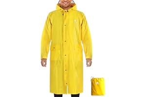 ANYOO Hood Rain Poncho Waterproof Lightweight Raincoat for Men Women Adult with Pocket for Hiking Camping Outdoor Activities