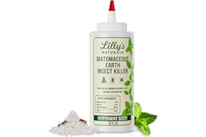 Diatomaceous Earth Food Grade with Peppermint Oil Crawling Insect Killer | Indoor Pest Control Powder for Bed Bug, Roach, Ant, Fleas | Lilly's naturals, 12 fl oz