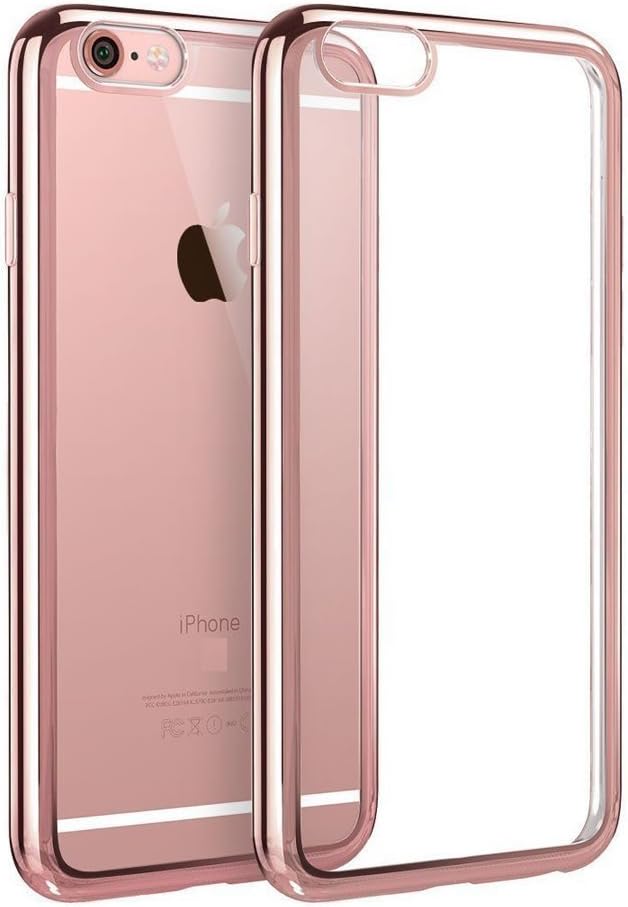 SS Tech Case for iPhone 8 / iPhone 7 Rose Gold Bumper Case Ultra-Thin Soft Gel Clear Back TPU Side Colour chrome Case For Apple iPhone 8 / iPhone 7 (4.7" inch)