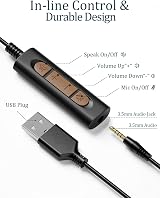 Conambo USB Headset with Microphone 3.5mm USB C UC Call Center Office view 5