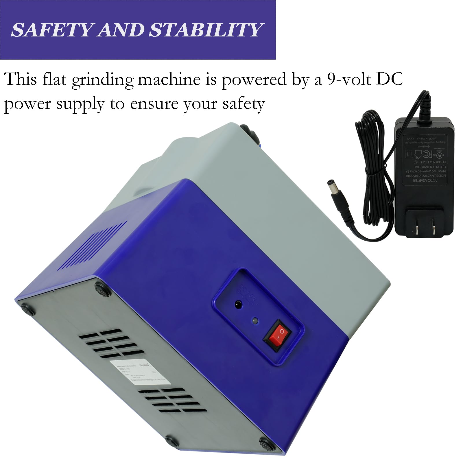 Deruilong 4” Flat Grinding Machine - Grinding Equipment - Shaping and Polishing Tools, Mineral Rock Polishing Machines, Grinding Machines, Includes Rock Mineral Polishing Machine Accessory Kit