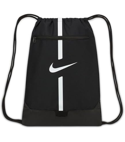 Nike Brasilia Training Gymsack, Drawstring Backpack with Zipper Pocket and Reinforced Bottom, Black/Black/White : Clothing, Shoes & Jewelry