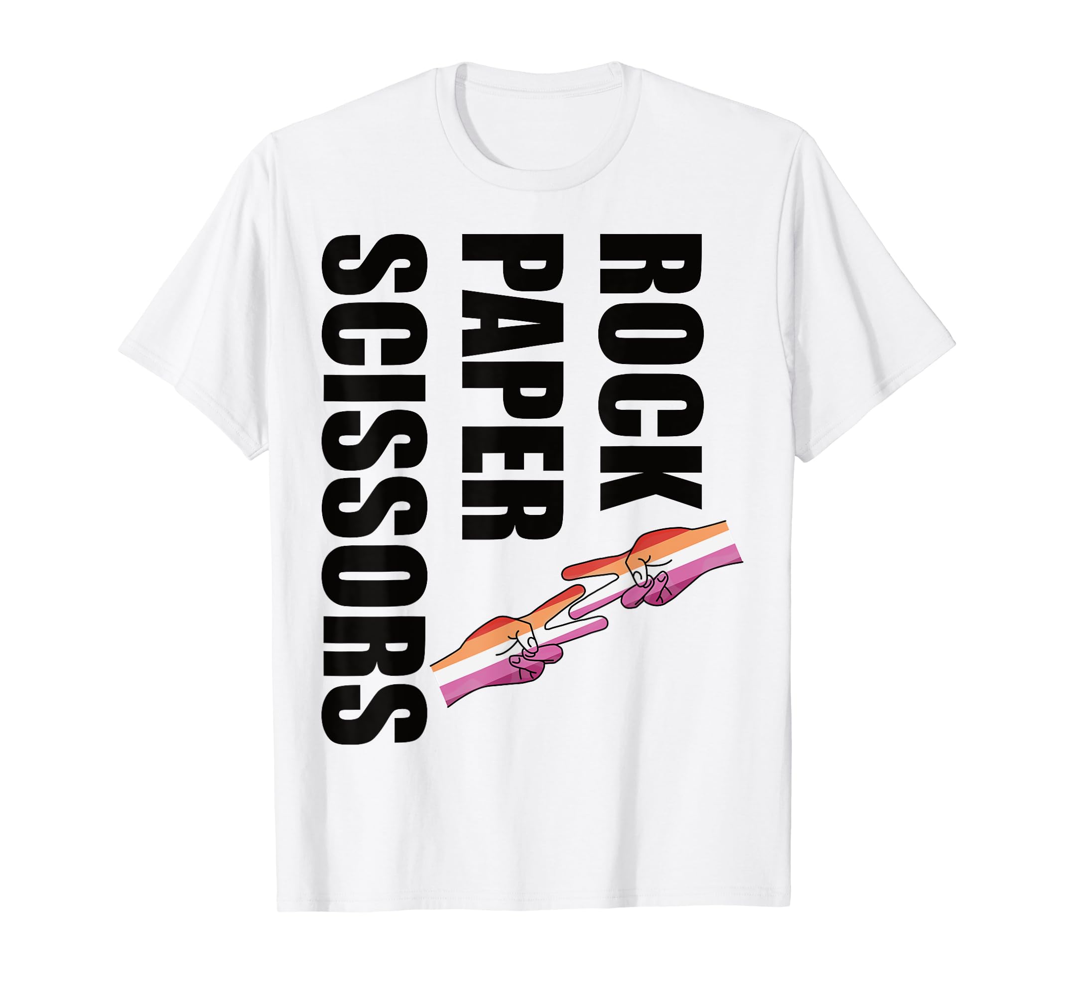 Rock Paper Scissors LGBTQ+ Pride Month Lesbian Pride Flag T-Shirt
