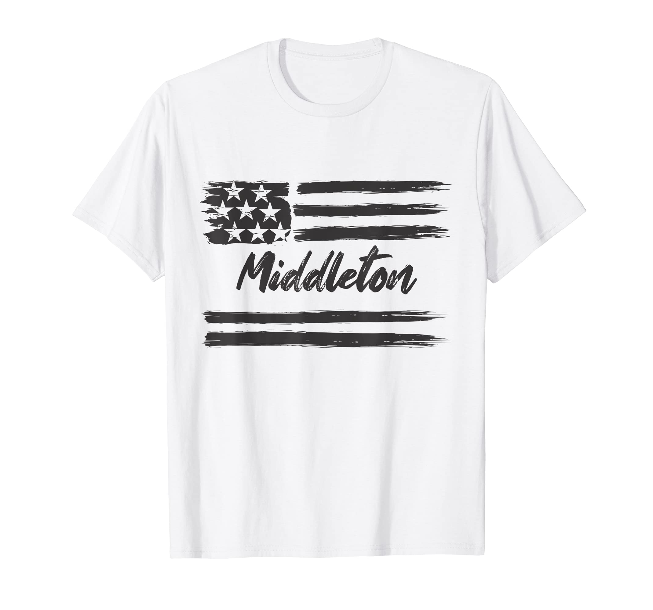 Middleton - Personalized Name, Stars and Stripes, USA Flag T-Shirt